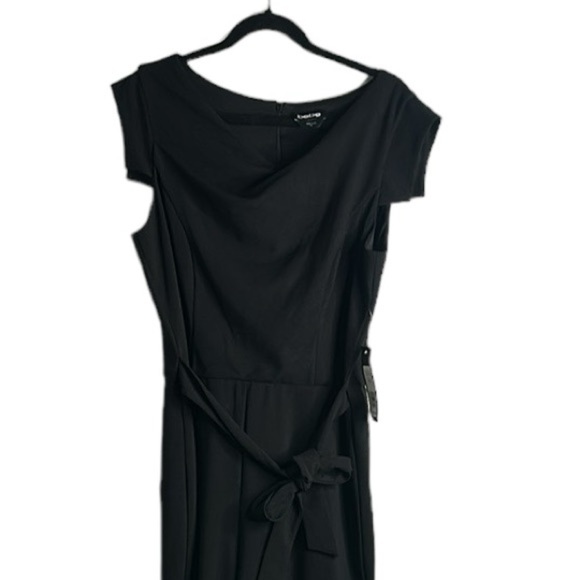 Bebe jumpsuit wide leg slits side black size 14 new - Picture 13 of 13